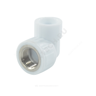 Угольник PP-R комбинированный белый Дн 20х1/2" ВР VALFEX 10125020