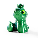 Фигурка змеи-королевы с глазками , 3D печать, 5 см., зеленая с синим