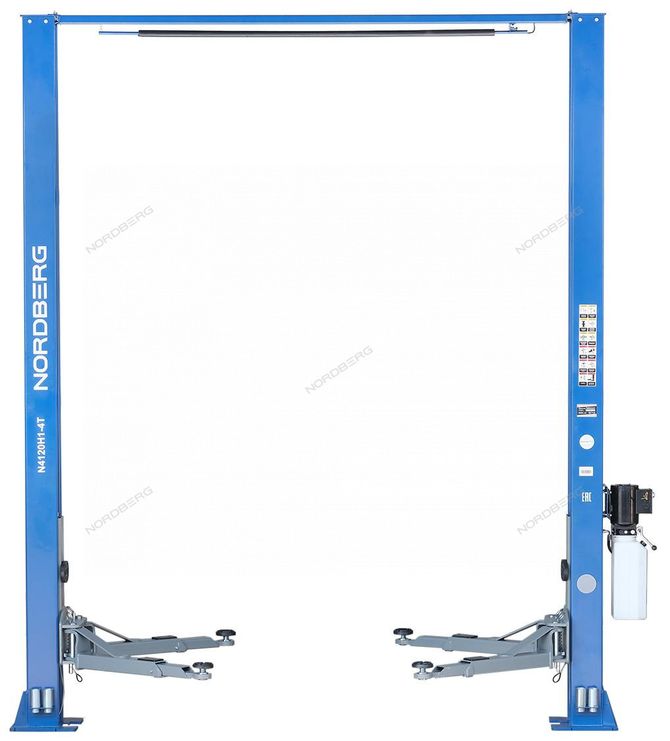 NORDBERG (N4120H-4B) Подъемник 220V 2х стоечный 4т с верхней синхронизацией, H=3,6 м (синий)