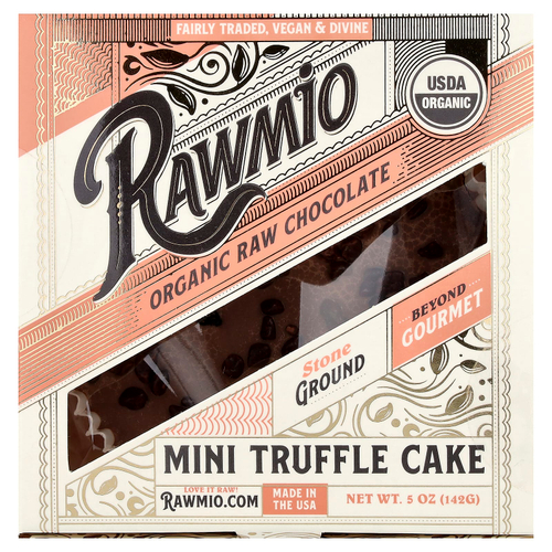 Rawmio, мини-пирожное с трюфелем из органического необработанного шоколада, 142 г (5 унций)