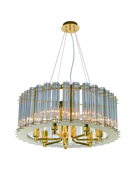 Люстра подвесная NewRgy 5752E/7 GOLD H+CLEAR, 7×40 Вт, золотая и прозрачная