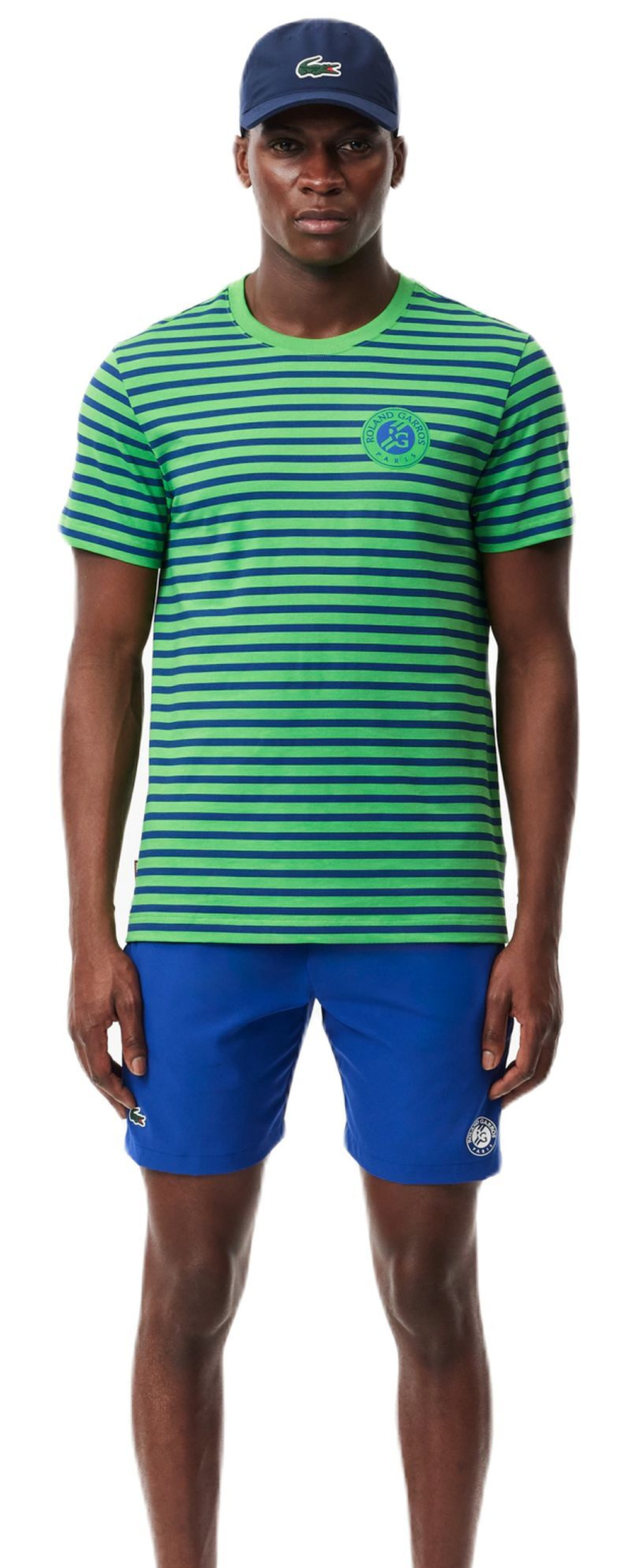 Мужская теннисная футболка Lacoste Unisex Ultra-Dry Sport Roland Garros Edition T-shirt - navy blue/green