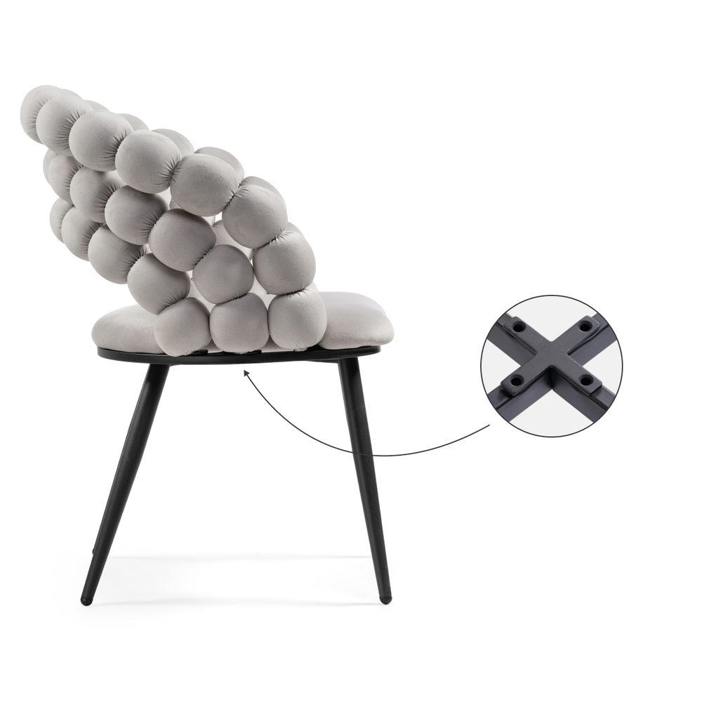 Стул на металлокаркасе Woodville Ball gray, black, ножки черные