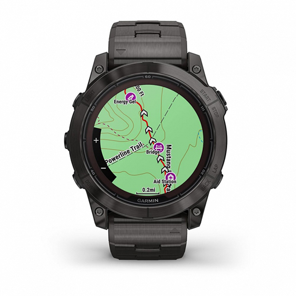 Умные часы Garmin FENIX 7X PRO Sapphire Solar Edition 51 мм титановый угольно-серый корпус с DLC-покрытием и титановым браслетом