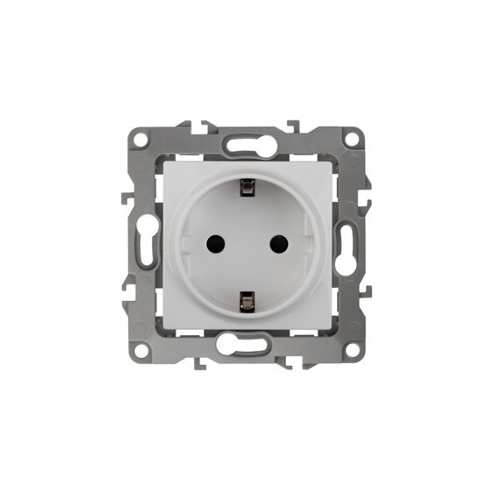 12-2101-01 ЭРА Розетка одинар 2P+E Schuko, 16АХ-250В, белый,  АВТОМАТ КЛЕММЫ (10 шт )  арт:Б0014675