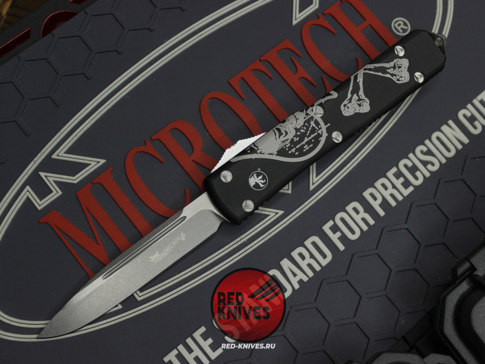 Ножи Microtech Ultratech Death Card Standard S/E (Левый) + S/E (Правый) "Memento Mori" А+++ - комплект 2 ножа