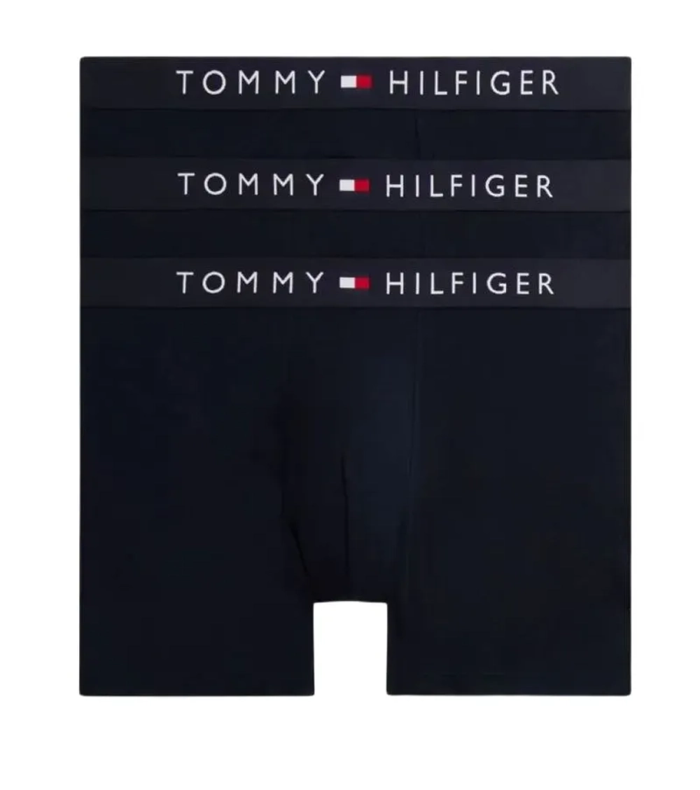 Мужские спортивные боксеры Tommy Hilfiger Stretch Cotton Boxer Briefs 3P - navy blue/navy blue/navy blue