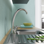 Смеситель для кухни 40k MIXLINE МЛ08-032(ML08-032) высокий излив б/отв боковая п/гайку(без подводки)