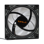 Комплект из 3 вентиляторов ТЕСЛА (TESLA) RGB120-GD3, 120мм, 3-pin+Molex, черный-белый/FRGB, 1200rpm, 38CFM, 21дБ, антивибропрокладки (TSL-120-GD3)