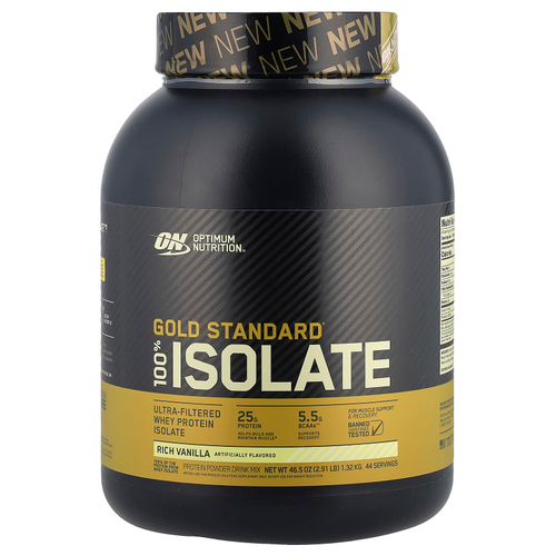 Optimum Nutrition, Gold Standard, 100% изолят, со вкусом ванили, 1,32 кг (2,91 фунта)