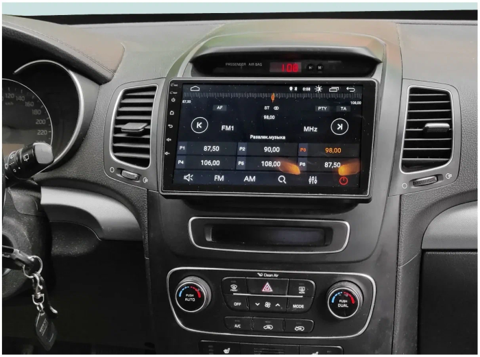 Магнитола для KIA Sorento 2 XM 2012-2020 c экраном климата снизу (рамка-накладка) - Kuberg QLed, Android 13, Быстрейшая, CarPlay, SIM-слот