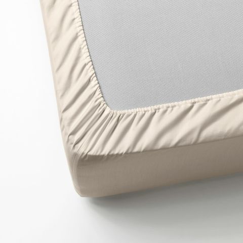 Простыня на резинке IKEA DVALA (ДВАЛА), Бежевый, 180х200 см