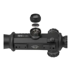 Прицел March Genesis 6-60x56 FML-MT FFP на Picatinny 0.05Mil - открытый отсек для батарейки