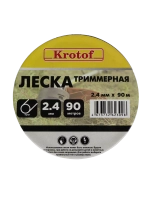 Леска для триммера 2,4 мм х 90м (круг, катушка, желтый)