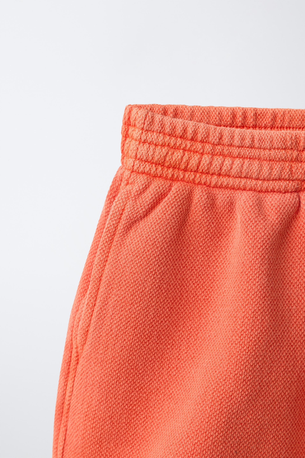 ZARA ОДНОТОННЫЕ ШОРТЫ ИЗ ТКАНИ ПИКЕ, ОРАНЖЕВЫЙ