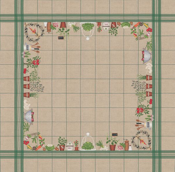 Набор для вышивания нитками Le Bonheur des Dames, скатерть Nappe legumes (Овощи), 140х140 см