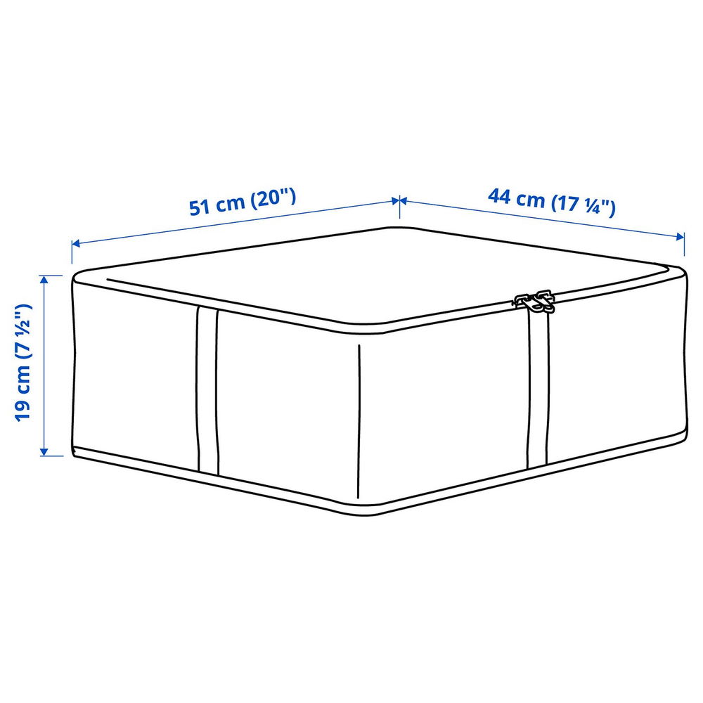 IKEA HEMMAFIXARE  (ИКЕА ХЕММАФИКСАРЕ)  -  Контейнер для одежды/белья - ткань в полоску/белый/серый 44x51x19 см