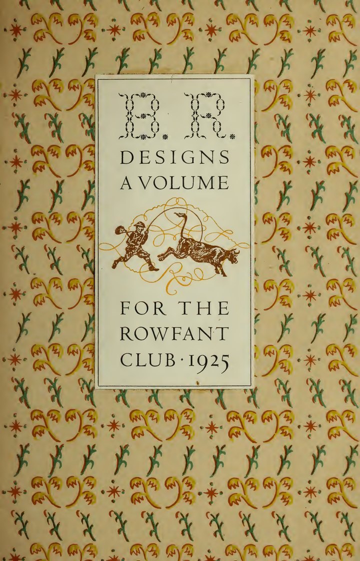 Брюс Роджерс, оформление книги для клуба библиофилов Rowfant Club
