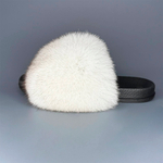 Шлепанцы для улицы из песца | Белый Сноу