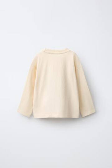 ZARA ФУТБОЛКА С АНИМАЛИСТИЧЕСКИМ ПРИНТОМ, ЭКРЮ