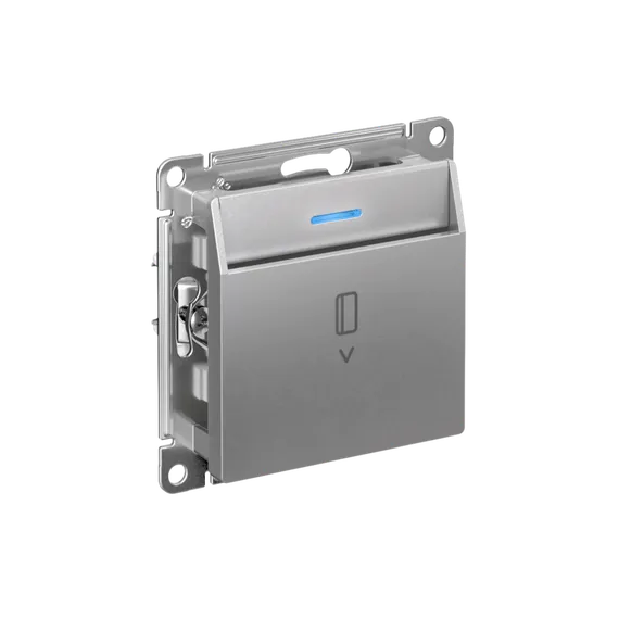 Выключатель карточный с подсветкой, без задержки отключения Systeme Electric AtlasDesign Алюминий ATN000367