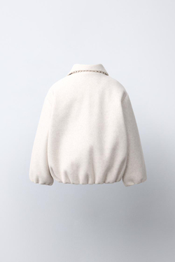 ZARA БОМБЕР С ВОЛНИСТОЙ ОТДЕЛКОЙ, ЭКРЮ