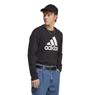 Мужское теннисное поло adidas Essentials Long-Sleeve Top Long Sleeve Men - Black, White