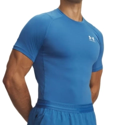 Мужская теннисная футболка Under Armour HeatGear Short Sleeve - aegean blue/black
