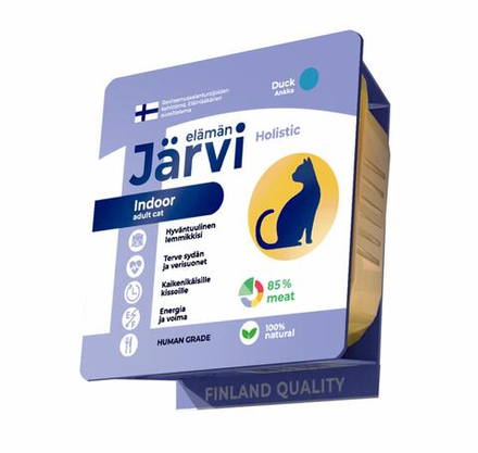 Jarvi влажный корм для взрослых домашних кошек мясной паштет с уткой, 100 г