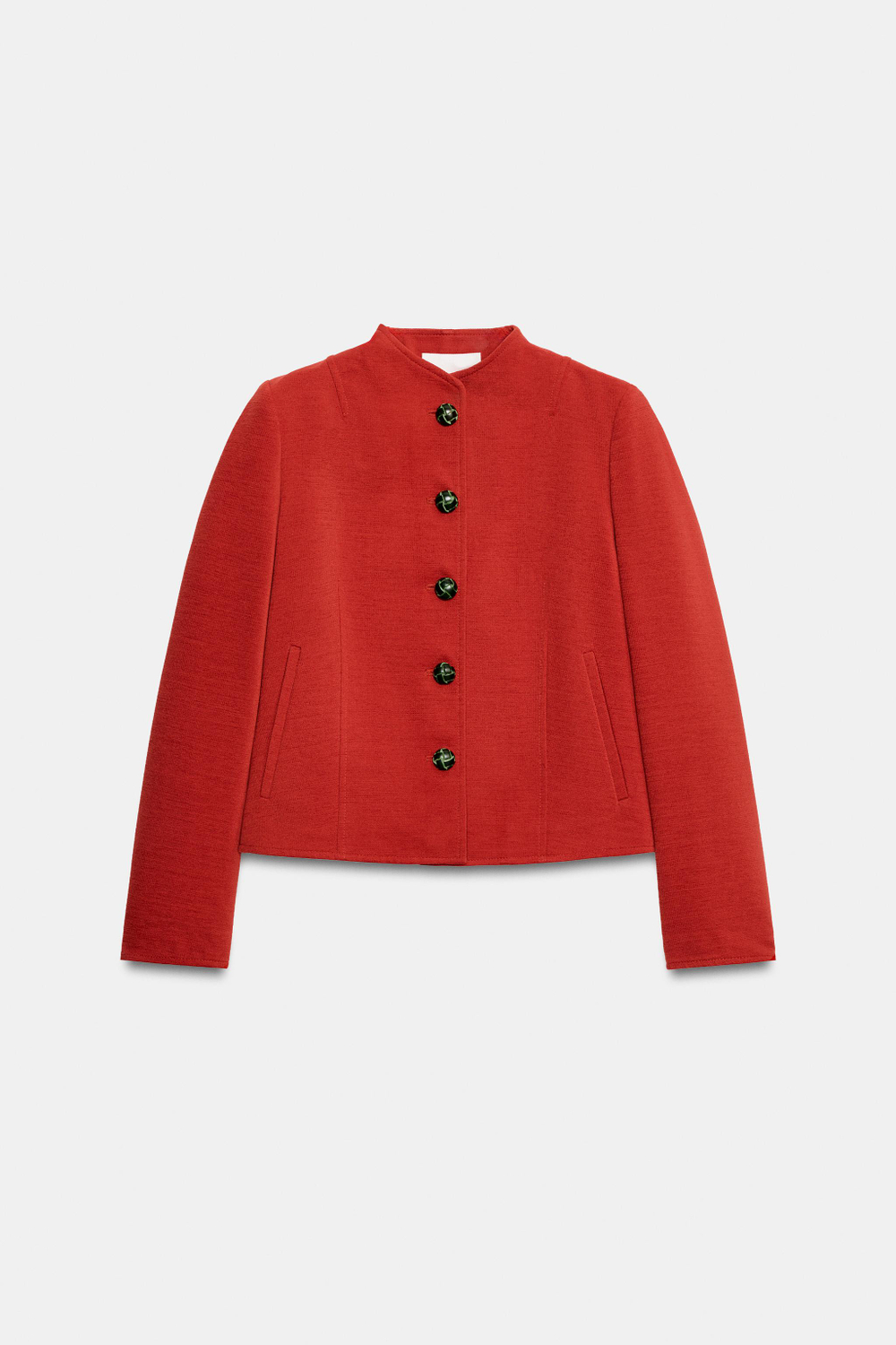 ZARA КУРТКА ПРЯМОГО КРОЯ С ПОДПЛЕЧНИКАМИ, ОРАНЖЕВЫЙ