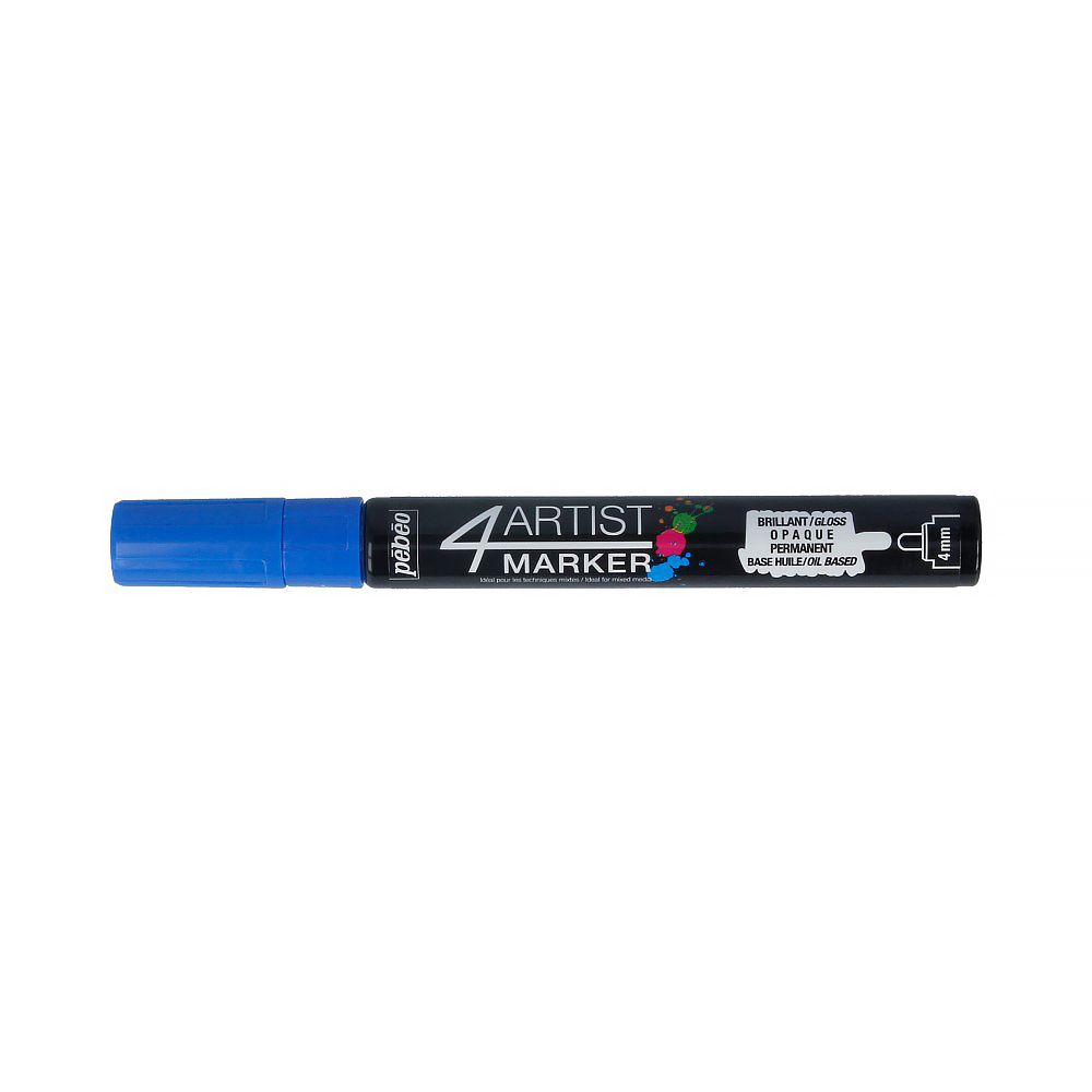 Маркер художественный 4Artist Marker на масляной основе 4 мм, перо круглое, 6 шт, 580110 синий, Pebeo