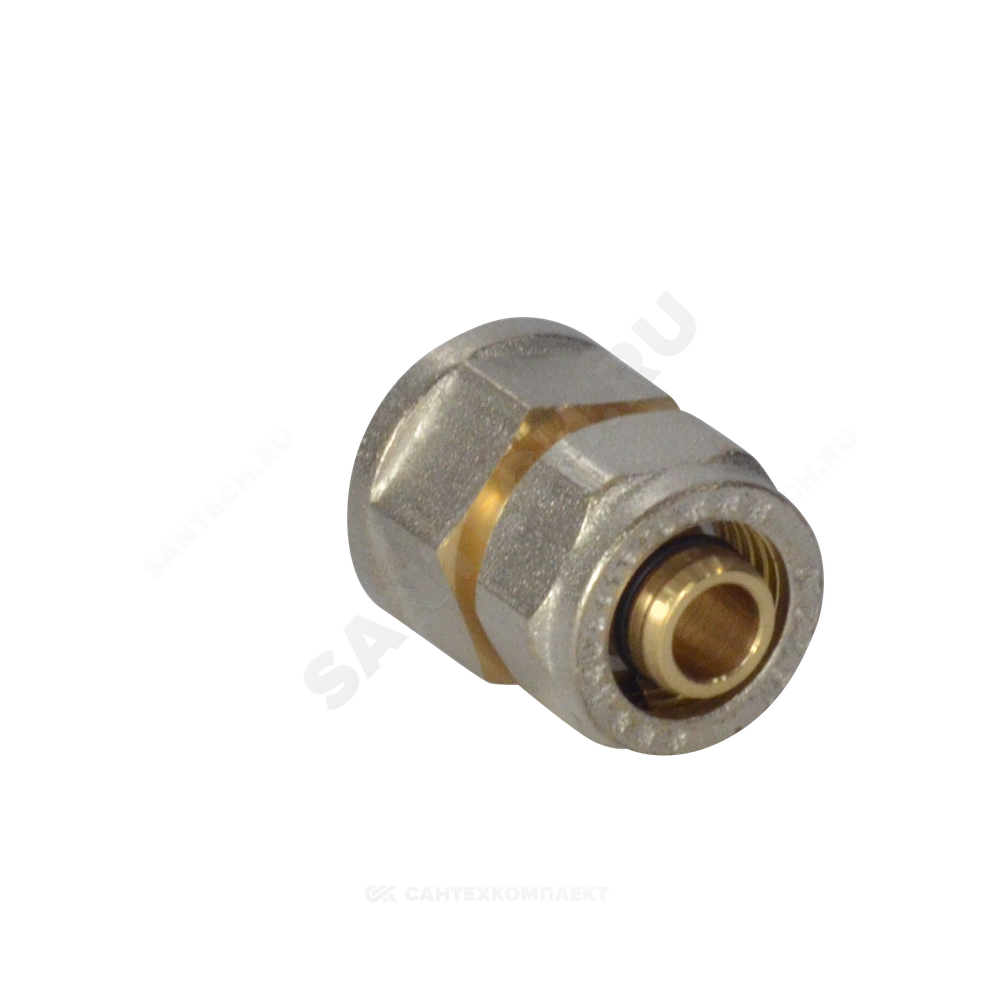 Муфта МП латунь никель обжим Дн 26х1" ВР ГОСТ 32415-2013 7002 Aquasfera 7002-06