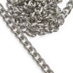 Цепь декоративная сталь 8.7x6.4 мм, 10 метров, никель