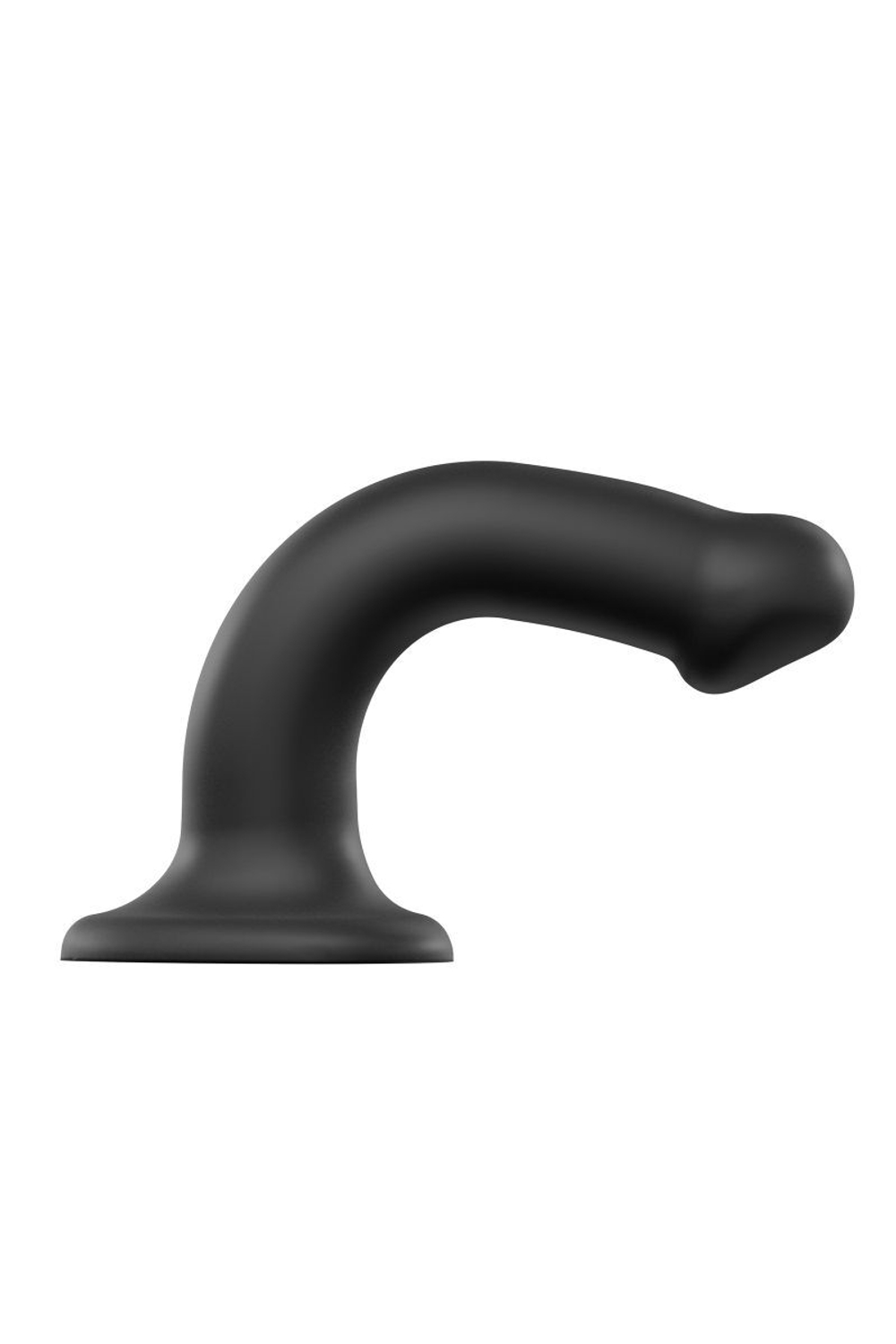 Черный фаллос на присоске Silicone Bendable Dildo M - 18 см. (Цвет: черный)