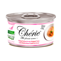 Pettric Cherie Консервы для кошек Тунец с Лососем в подливе, 80гр