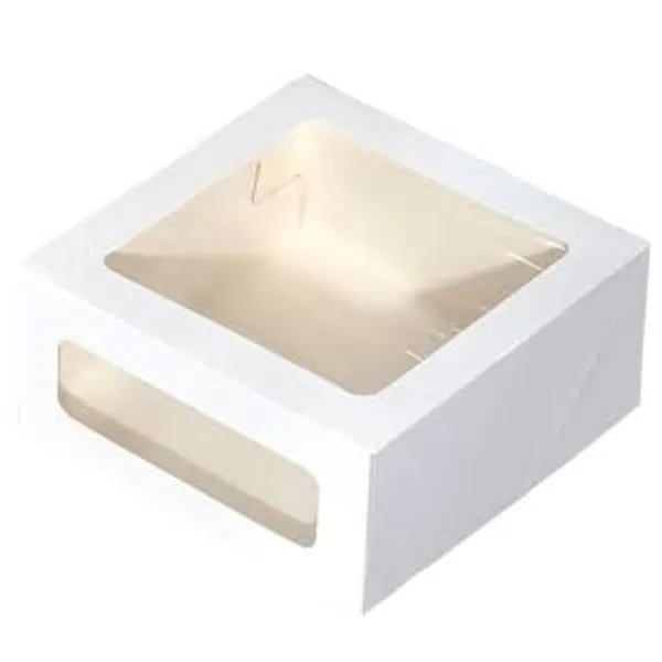 Короб для торта CAKE II Window White 260х260х100 мм ForGenika (15/75 шт)