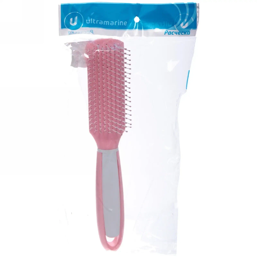 Расческа массажная «Silk hair», прямоугольная, цвет розовый, 23*3,5см