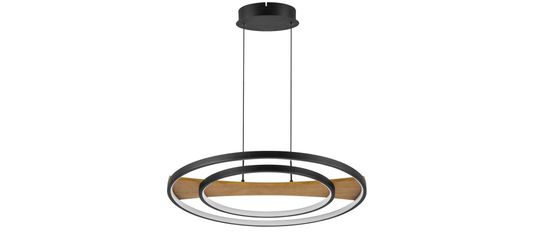 Люстра подвесная 43W 3000K 723227 черный/дерево Lodi Lightstar