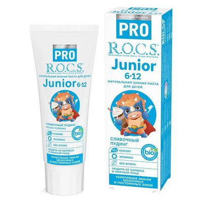 Зубная паста детская ROCS Junior Сливочный пудинг (6-12 лет) 74 г