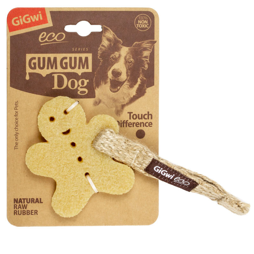 75316 Игрушка для собак Маленький пряник из экорезины 10см, серия GUM GUM DOG ECO, Gigwi