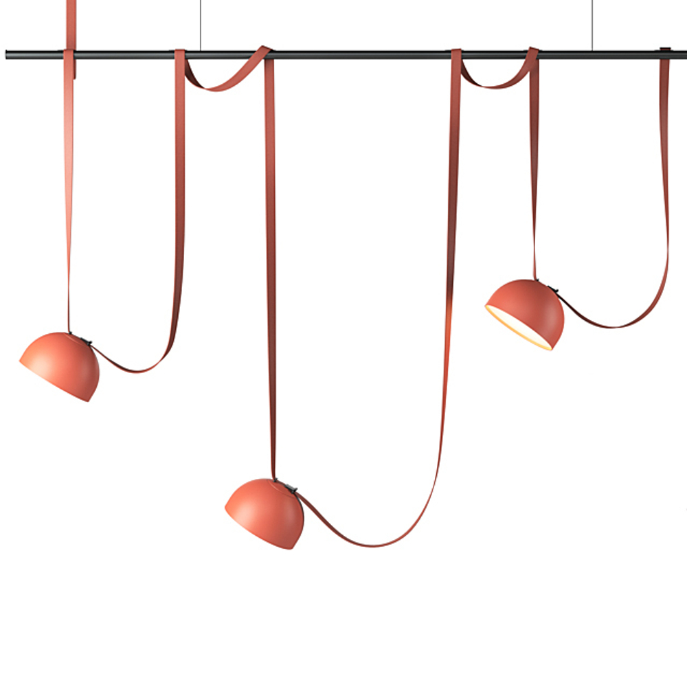 Подвесной дизайнерский светильник  Plusminus Semispheres от Vibia (3 плафона, оранжевый)