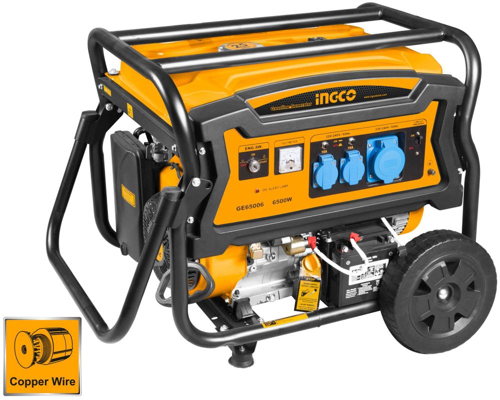 Бензиновый генератор 220В 6,5 кВт INGCO GE65006 INDUSTRIAL