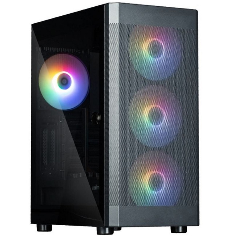 Корпус Midi-Tower Zalman I4 TG, RGB-подсветка, ATX, черный (I4 Black)