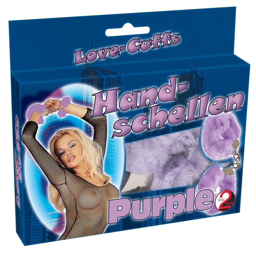 Фиолетовые меховые наручники Love Cuffs (Цвет: фиолетовый)