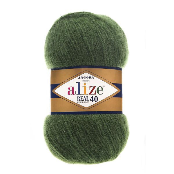 Пряжа Alize (Ализе) Angora Real 40 / уп.5 мот. по 100 г, 430м, 563 темно-зеленый A
