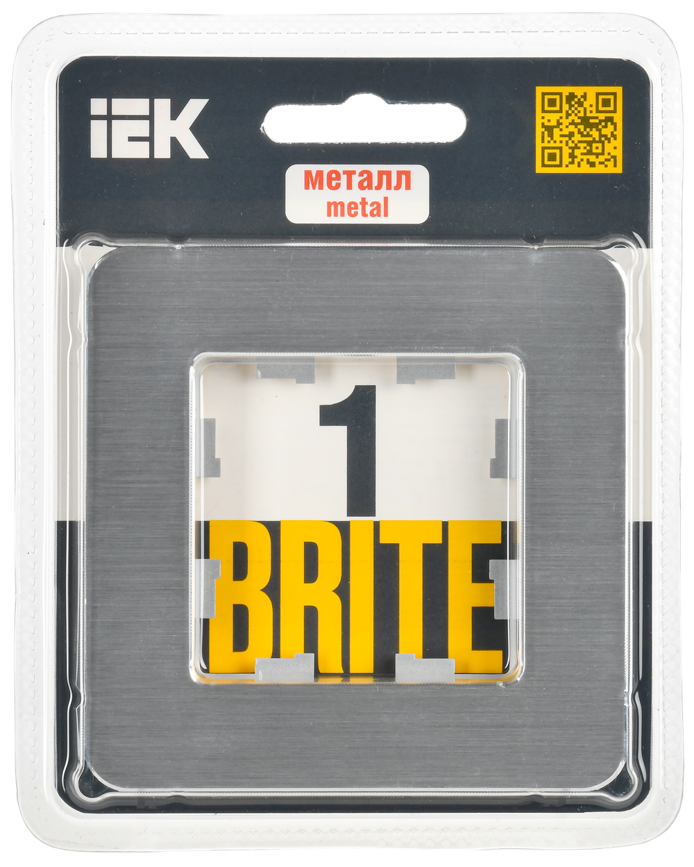 BRITE Рамка 1-местная РУ-1-1-Бр металл алюминий RE AL IEK