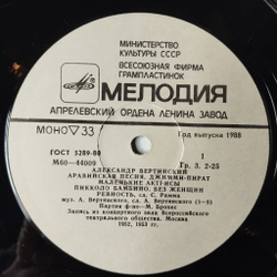Винтажная виниловая пластинка LP Александр Вертинский (СССР 1982) Пес Дуглас