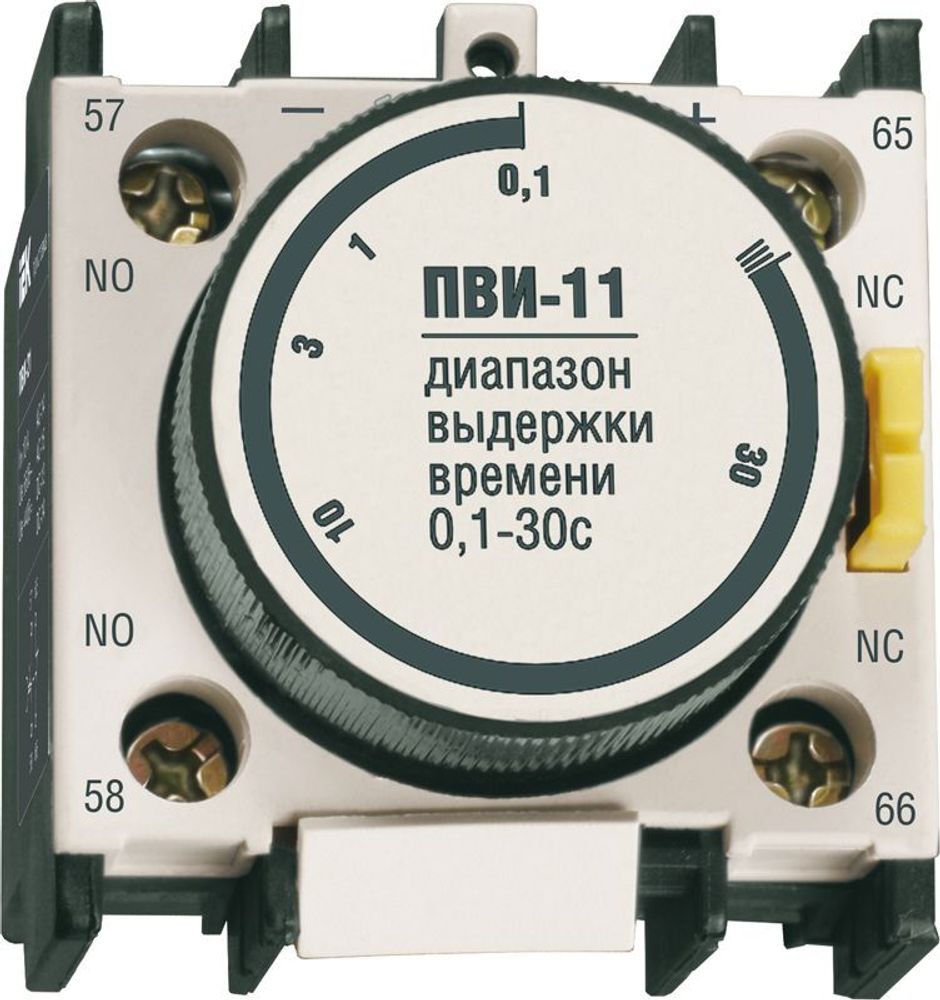 Приставка выдержки времени ПВИ-11 задержка 0,1-30сек 1з+1р IEK Приставка выдержки времени ПВИ-11 задержка 0,1-30сек 1з+1р IEK