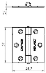 ПЕТЛЯ МЕТАЛЛИСТ КАРТОЧНАЯ 50Х45 ЦИНК