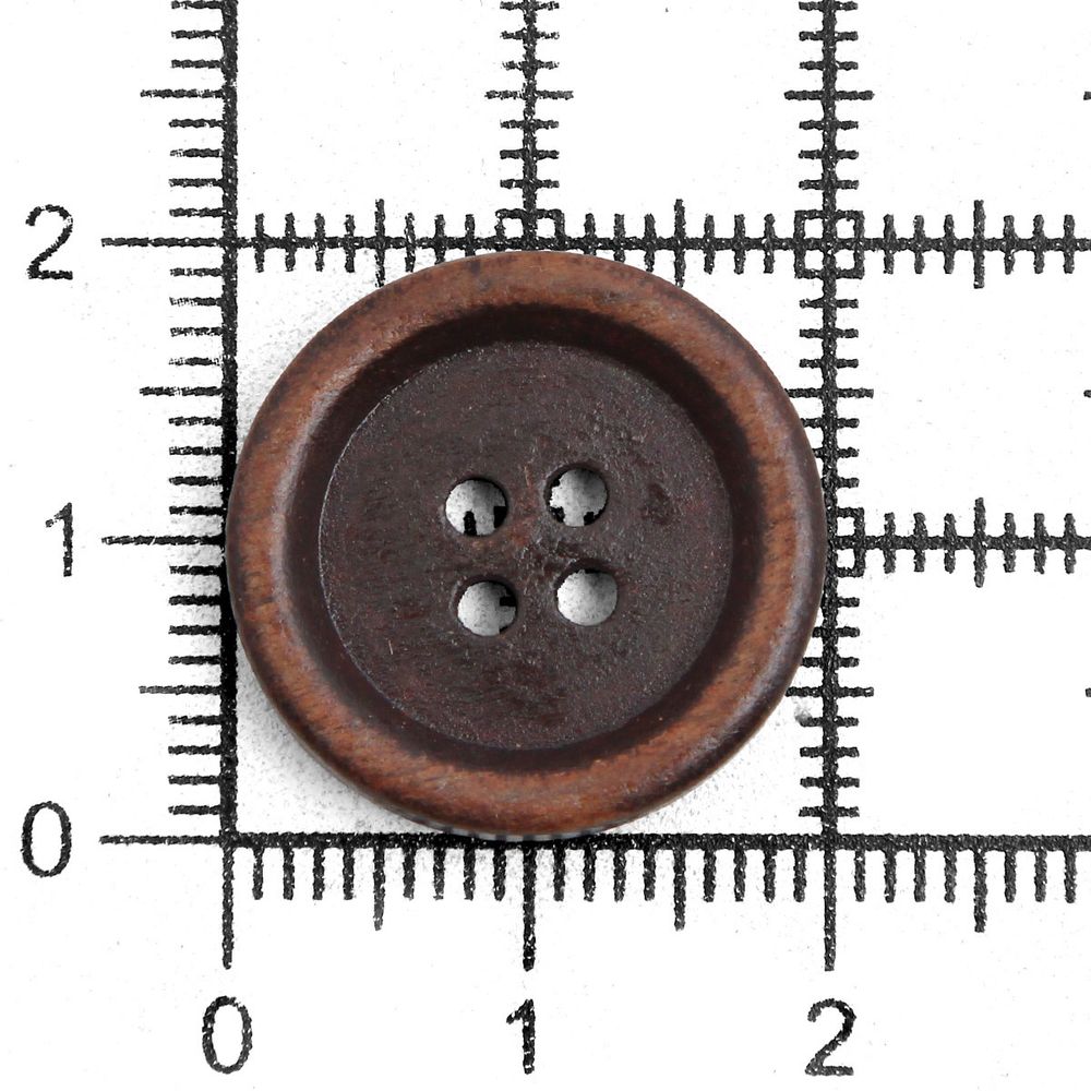 Пуговицы дерево 4 прокола 32L=20 мм, (Brown2 (коричневый2)), 36 шт